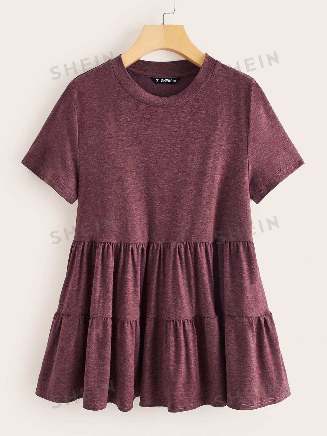 

EZwear Марлевый трикотажный топ Shein, белый/бордовый