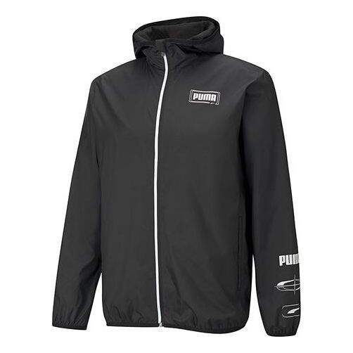 

Куртка essentials rebel windbreaker jacket 'black white' Puma, черный
