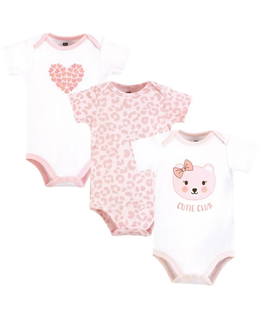 Комплект из 3 мягких хлопковых боди на каждый день Hudson Baby, Cutie Bear