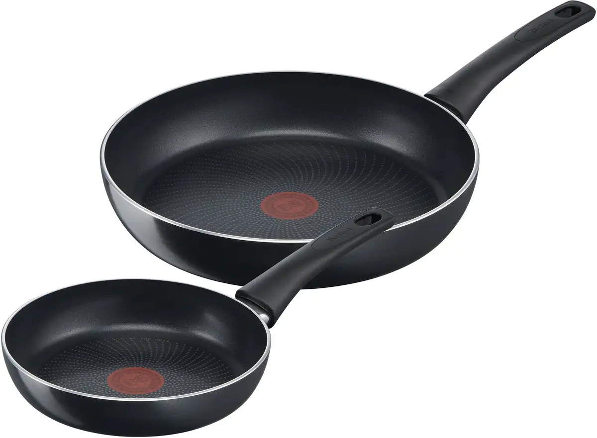 

Набор сковородок Tefal "Generous Cook", алюминий, (набор, 2 шт., по 1 сковороде Ø 20/28 см, В: 4,5/5 см), антипригарное покрытие, термосигнал, глубокая, все виды плит, индукция Ø 28 см, черный