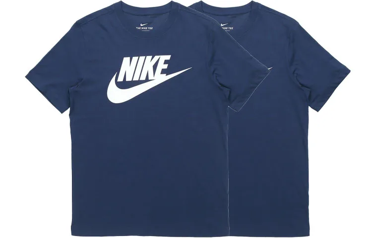 Nike Футболка спортивная мужская темно-синяя — фото 4