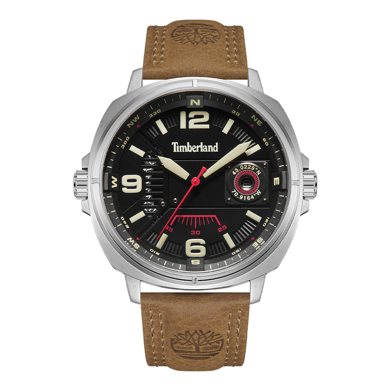 

Timberland Часы Breakheart Collection Wrist Watch Quartz Movement Leather Strap Black Dial Men's Watch
