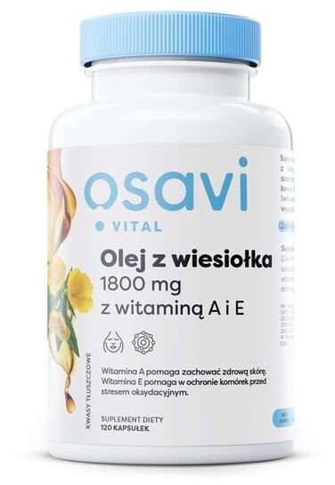 

Osavi - Масло вечерней примулы с витаминами А и Е, 1800 мг, 120 мягких капсул Inna marka
