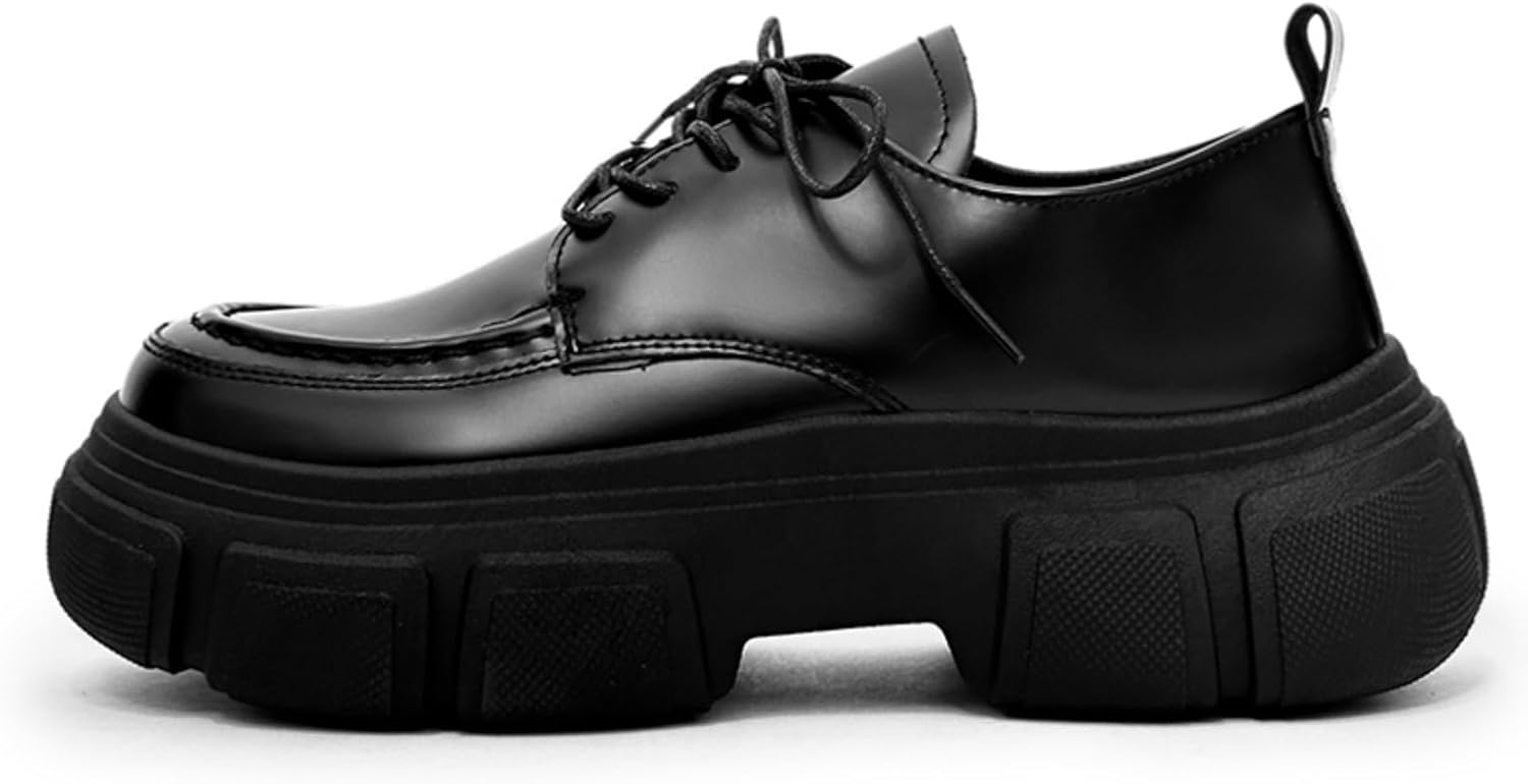 

Мужские модные кроссовки на толстой подошве, повседневная обувь на каблуке, кожаные оксфорды, дерби, деловая обувь для свиданий и вечеринок Generic, черный