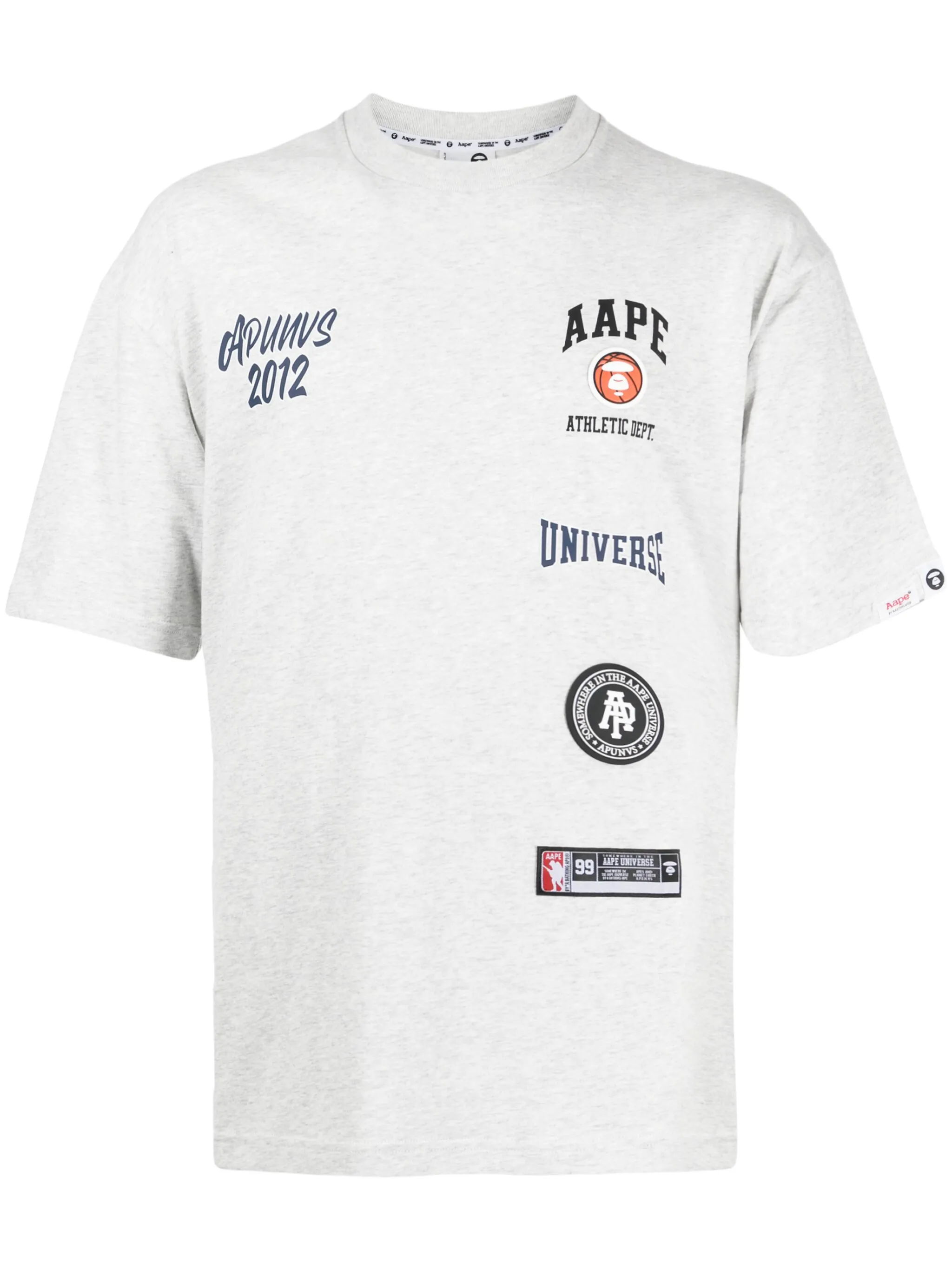 

Футболка с принтом Aape By A Bathing Ape, серый