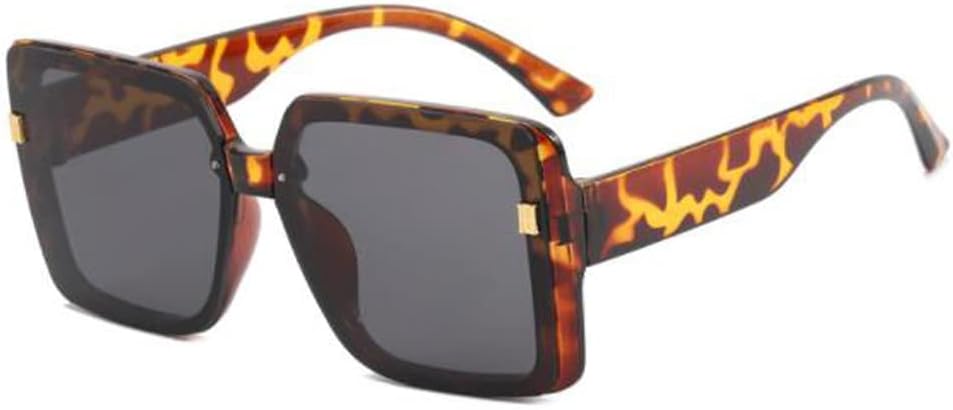 

Солнцезащитные очки PUB больших квадратных размеров с защитой от ультрафиолета, модные солнцезащитные очки с рисунком «рисовый ноготь», для большого лица, Bean Flower Grey