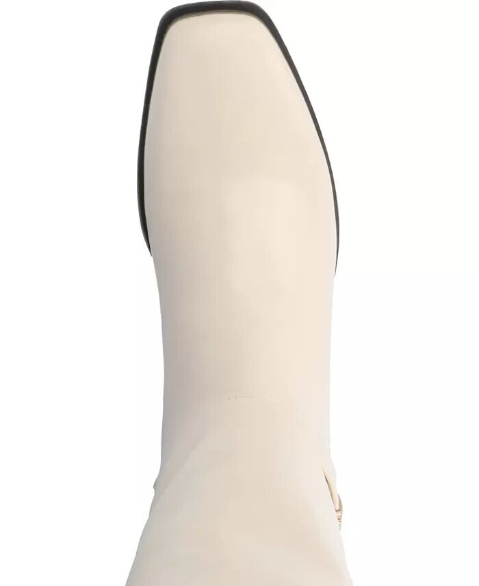 Женские сапоги Londyn Wide Width до колена для верховой езды Journee Collection, коричневый/бежевый — фото 4