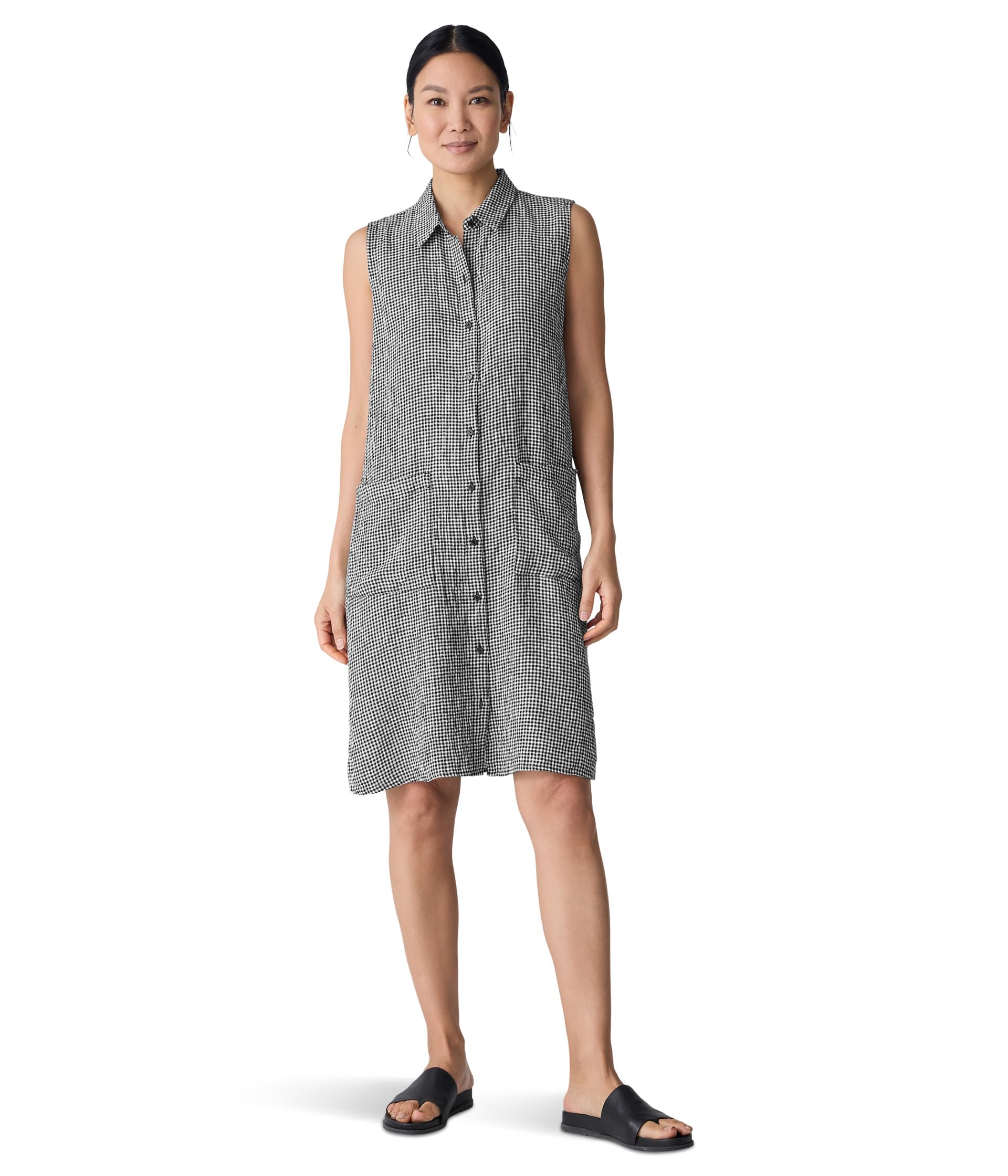 

Платье Eileen Fisher Classic Collar Dress, Black White