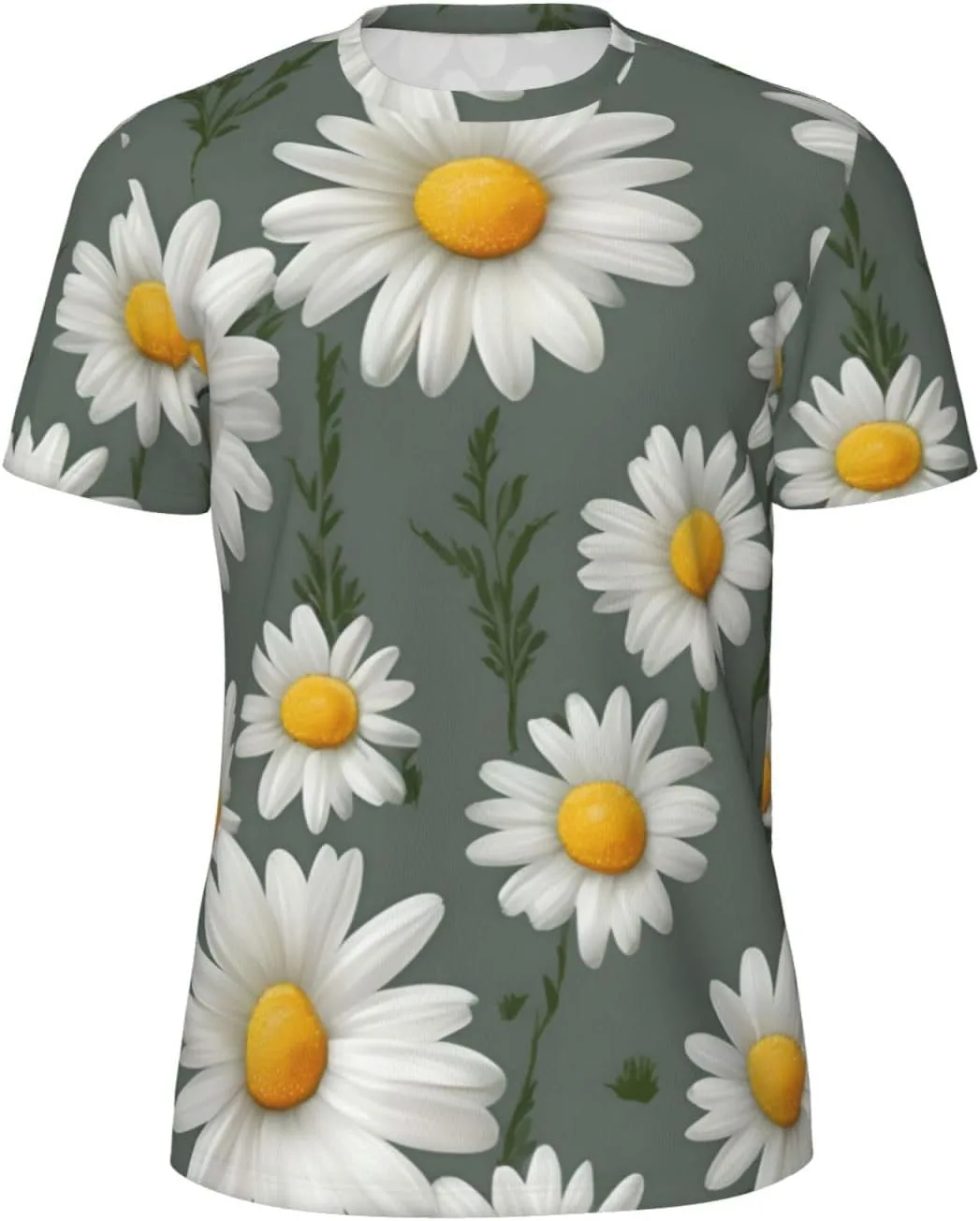 

Футболка мужская летняя с принтом Daisy Flowers, легкая и дышащая SDFHU