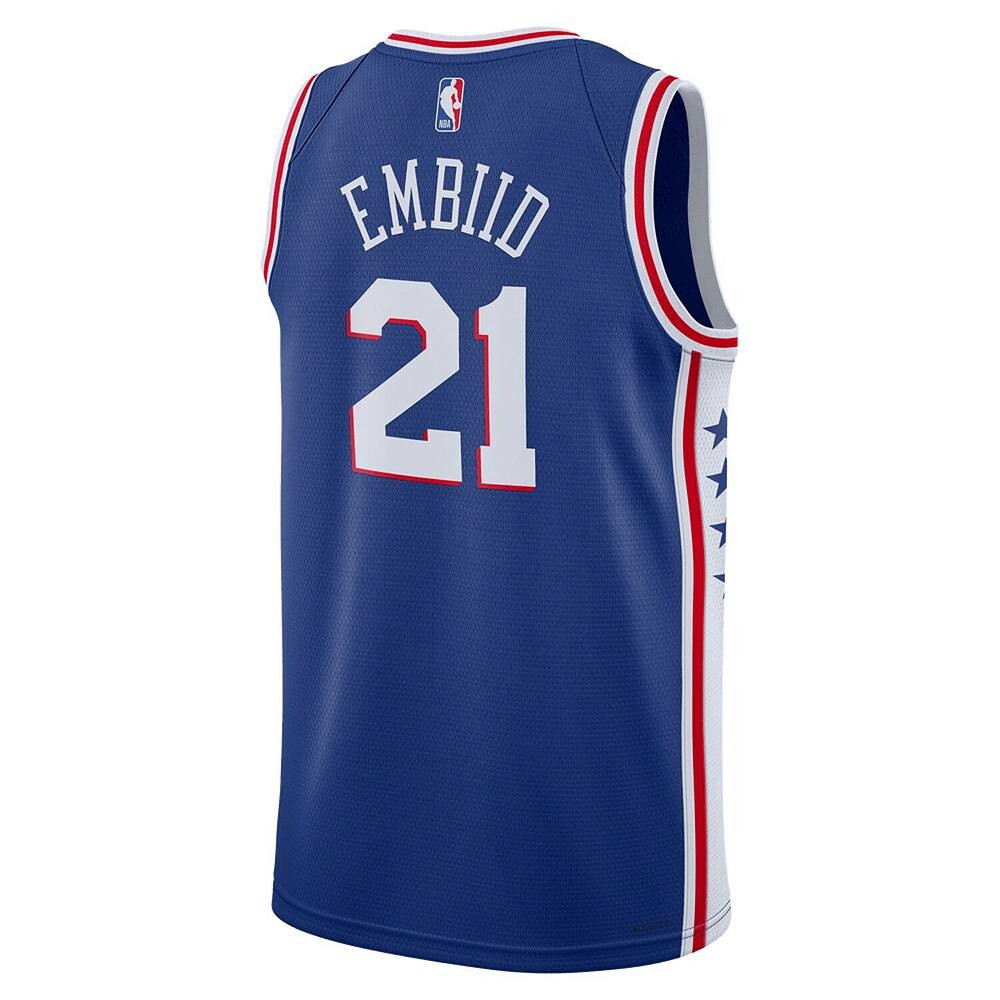 Джерси унисекс Nike Joel Embiid Royal Philadelphia 76ers 2022/23 Swingman — Icon Edition, синий — фото 4