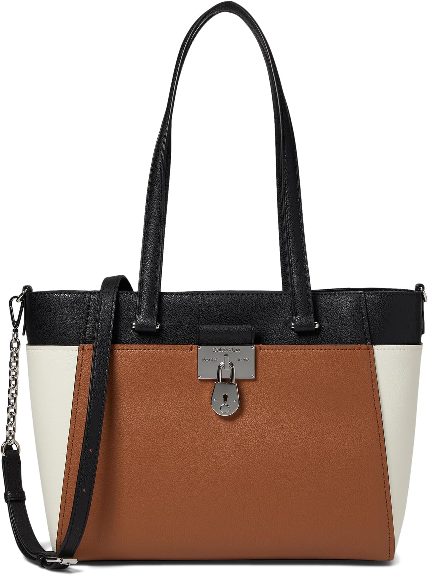 

Сумка-тоут Calvin Klein Camille Tailored Tote, цвет Caramel/White/Black