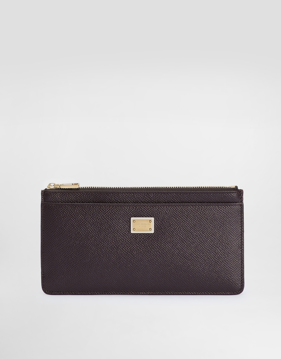 

Большой кардхолдер из телячьей кожи с фирменной пластиной Dolce & Gabbana, бордовый