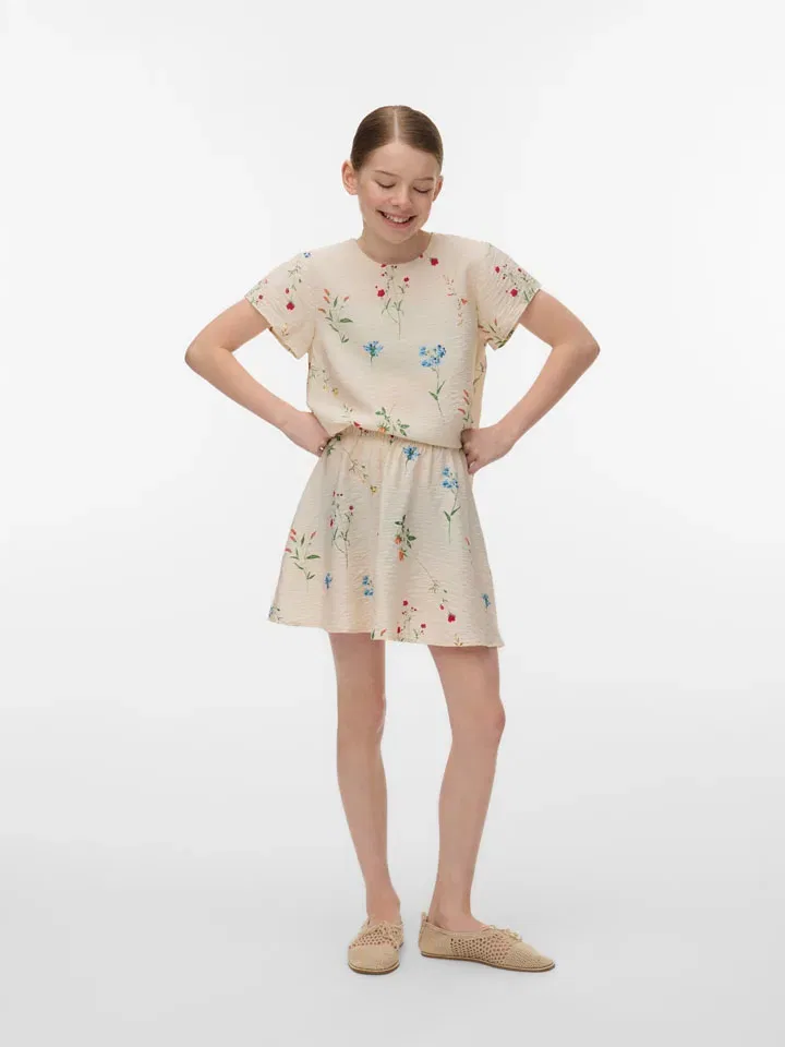 Юбка A-силуэт Vero Moda Girl, бежевый