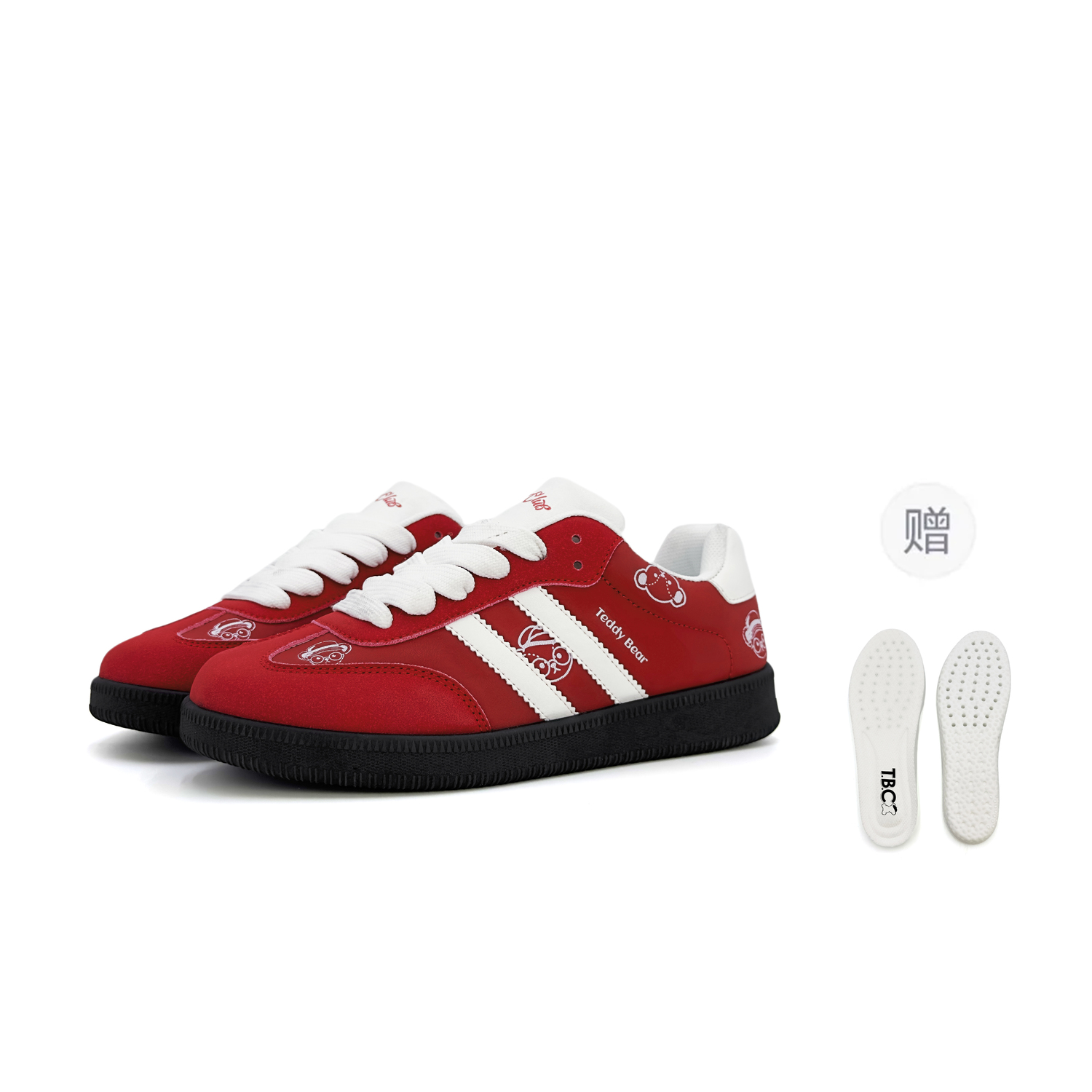 

Teddy Bear Collection Низкие скейтерские кроссовки унисекс китайский красный [бесплатные латексные стельки для большего комфорта], цвет China Red[Free Latex Insoles-More Comfortable]