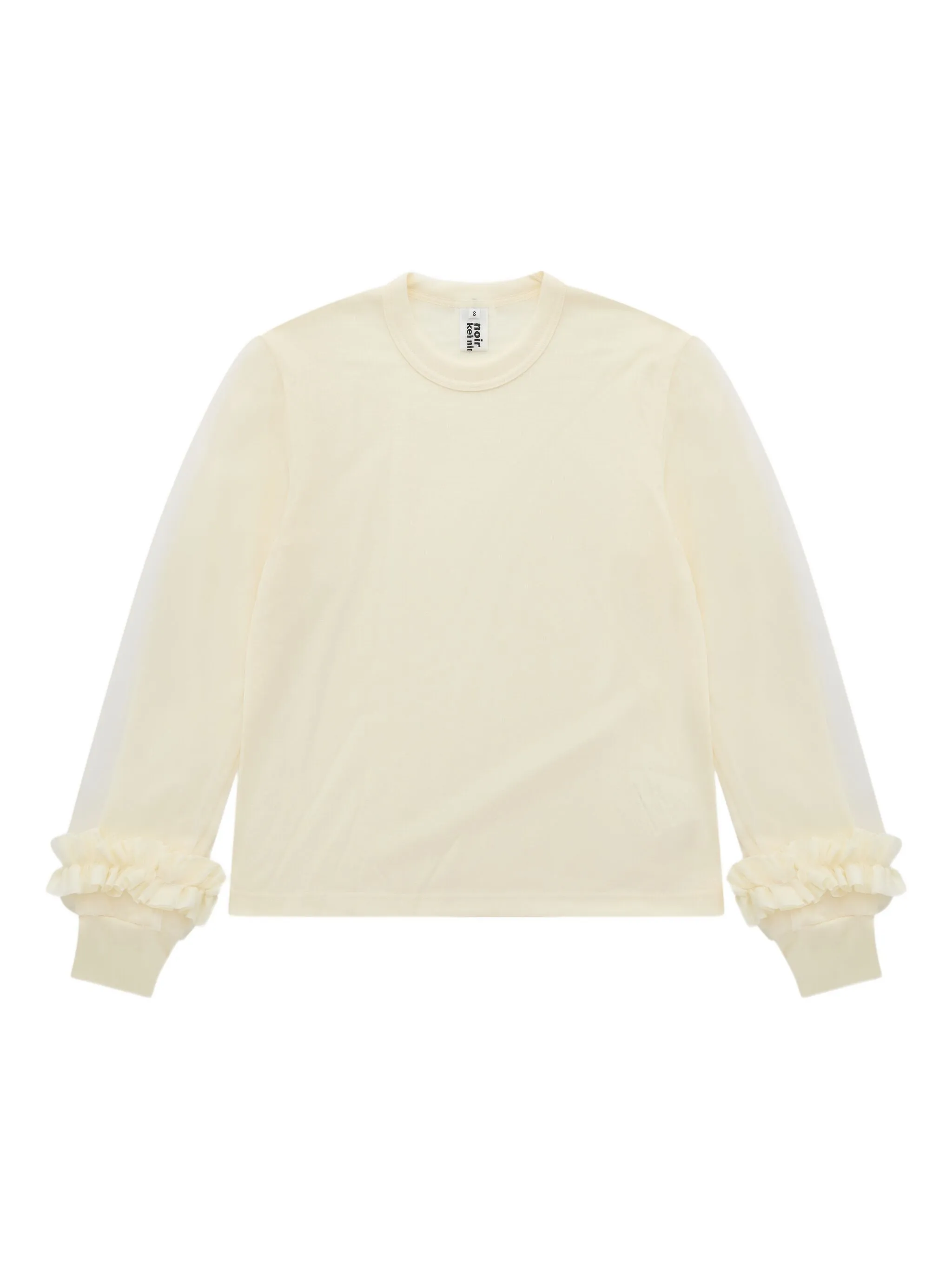 

Футболка с оборками на рукавах Noir Kei Ninomiya, белый