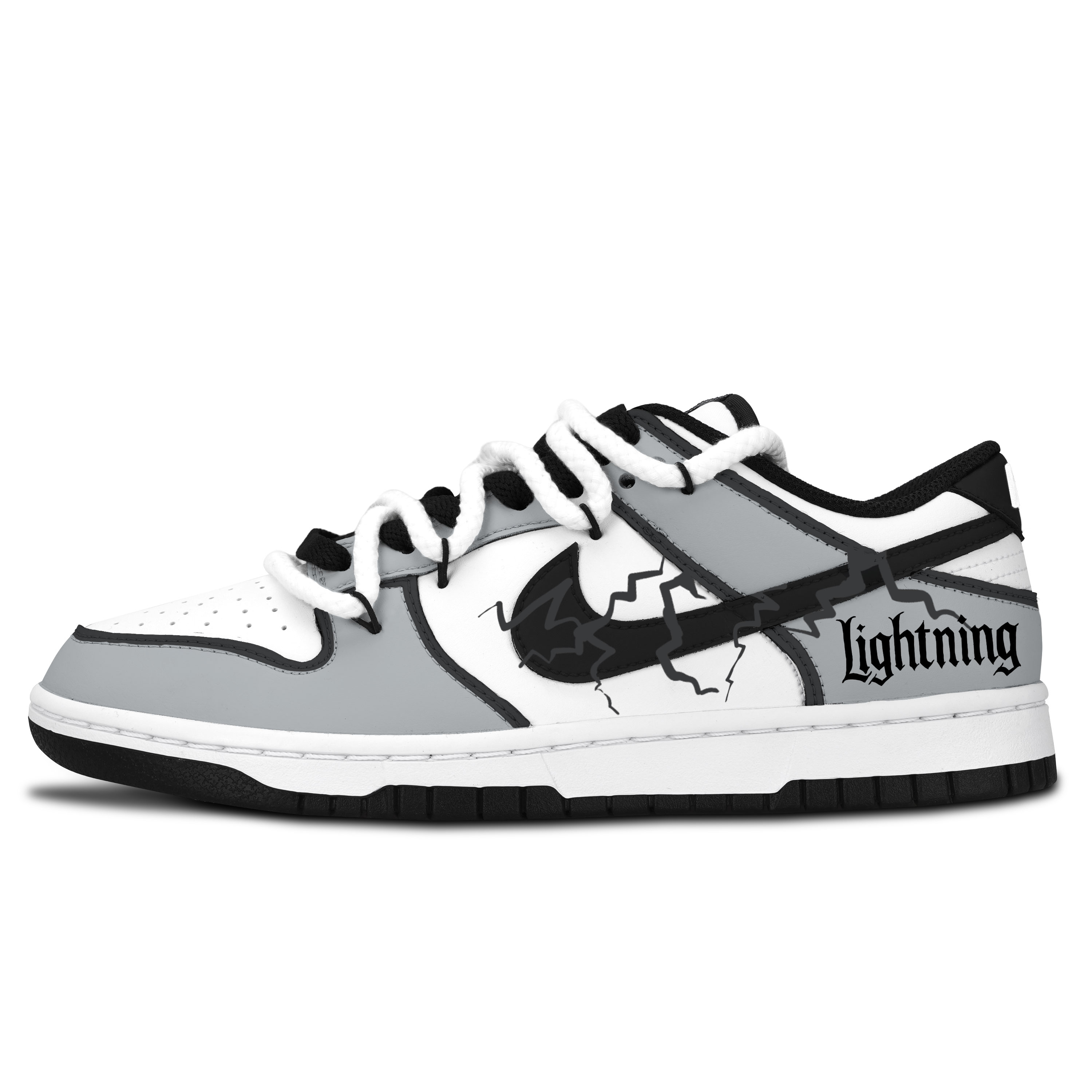 Nike Кроссовки для скейтбординга Dunk унисекс, низкие, белые/серые/черные