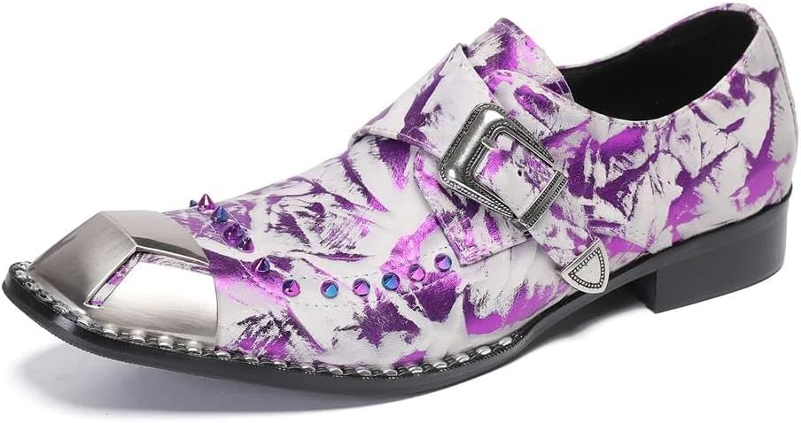 Лоферы мужские, кожаные, Dress Shoes, Purple