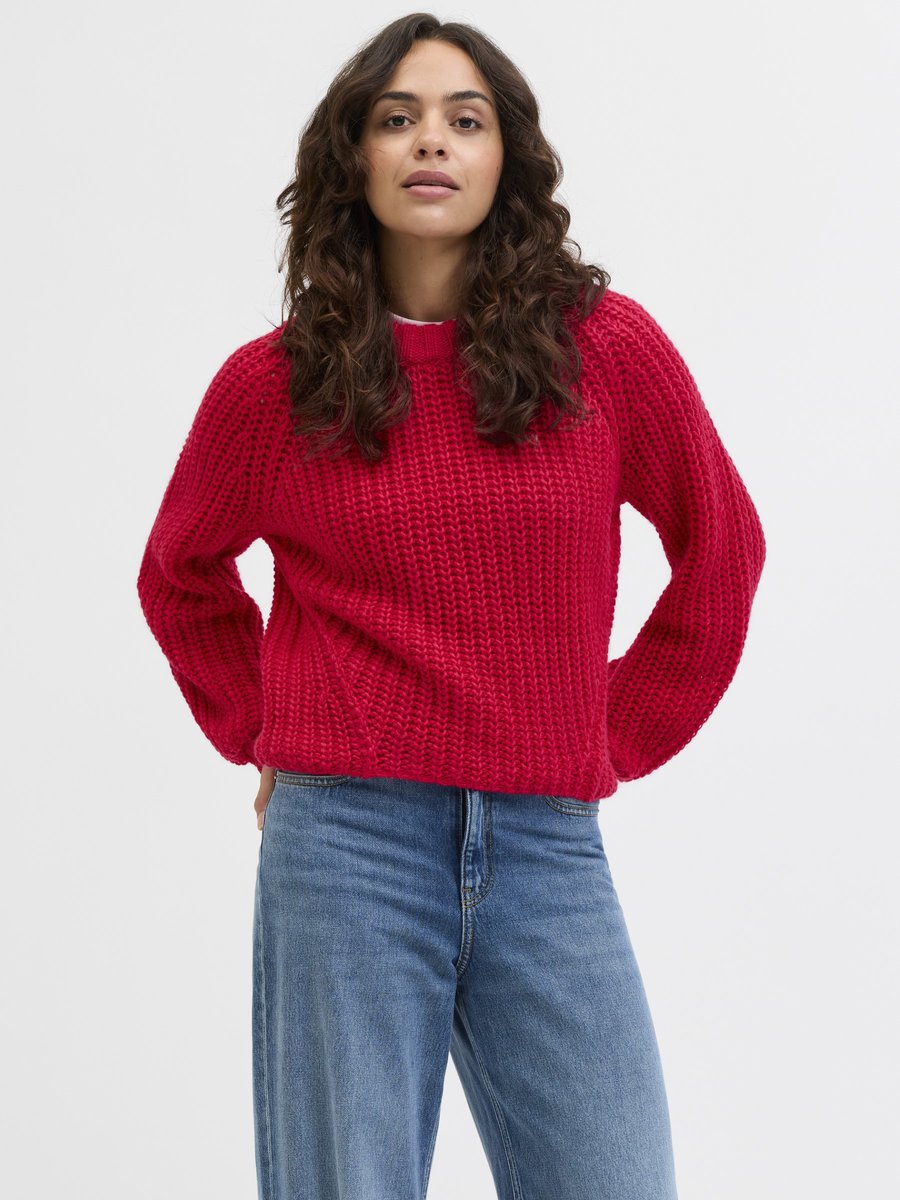 

Джемпер JJXX JXKELLY CHUNKY CREW NECK, Barberry/Red