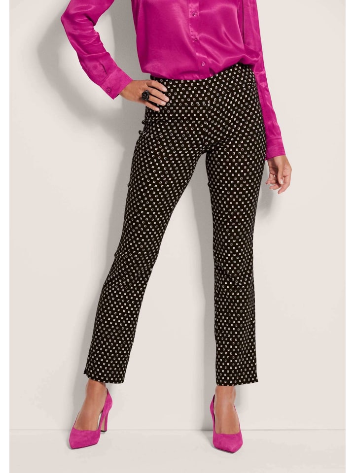 

MADELEINE Хлопковые брюки с графическим узором в черно-белой гамме