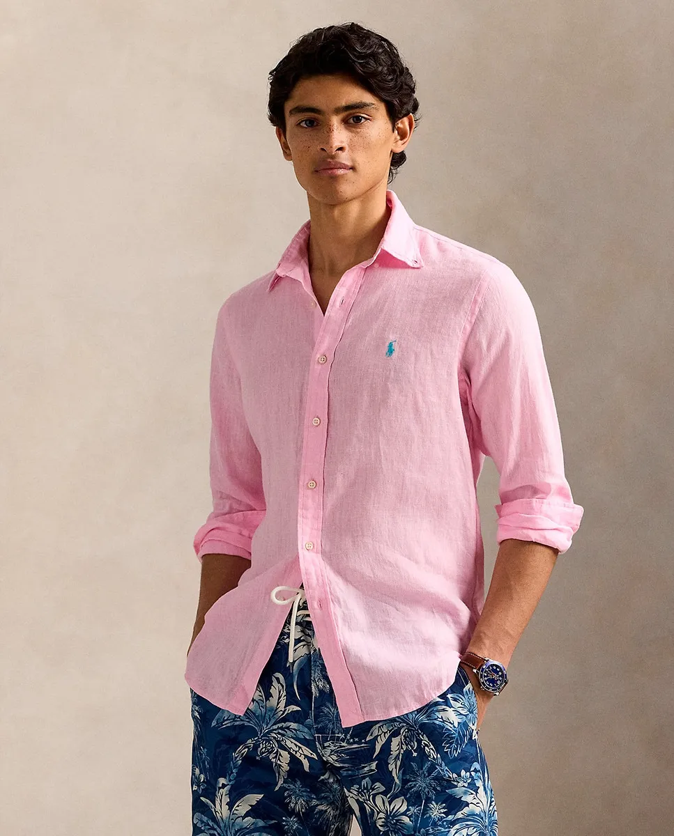 

Мужская льняная рубашка, стандартный крой Polo Ralph Lauren, розовый