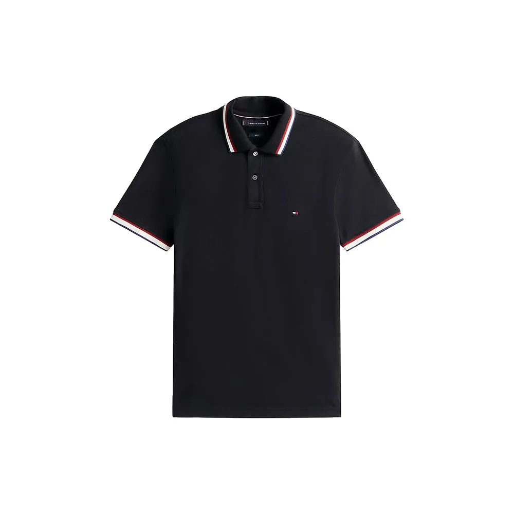 Поло с коротким рукавом Tommy Hilfiger Cuff Interest Slim Fit, черный — фото 3