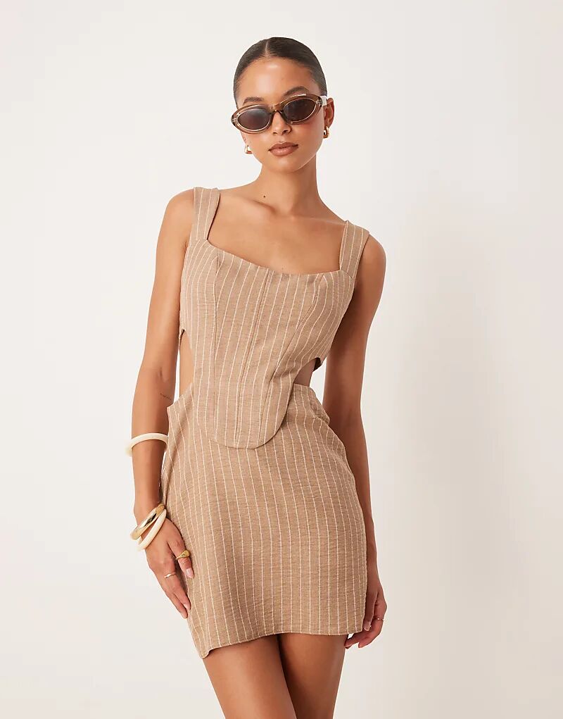 

Мини-платье ASOS DESIGN с вырезами в натуральную полоску