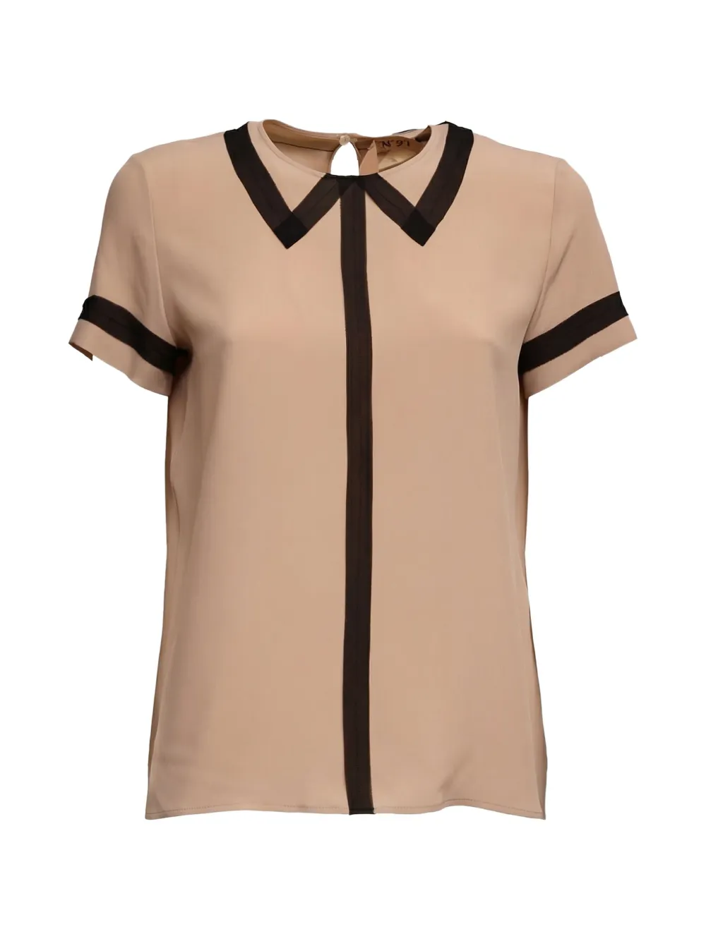 

Блузка с черной отделкой Nº21, нейтральный