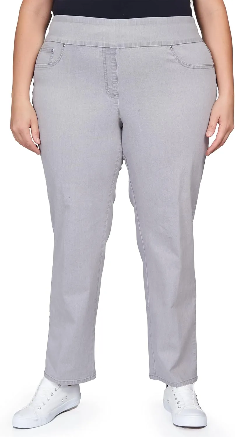 

Ruby Rd. Женские брюки деним прямые с завышенной талией и высокой эластичностью