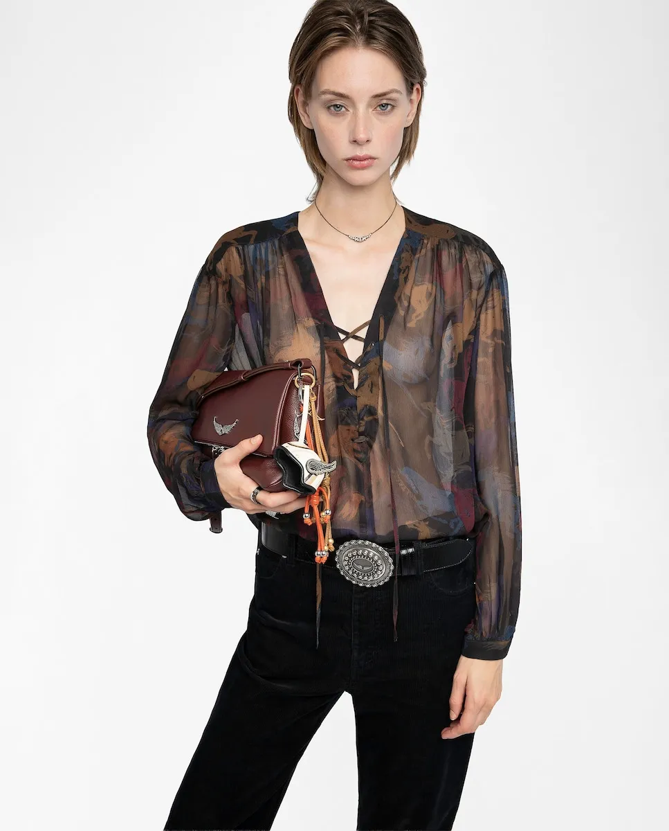 

Женская рубашка Tamela с длинным рукавом и принтом Zadig & Voltaire, черный