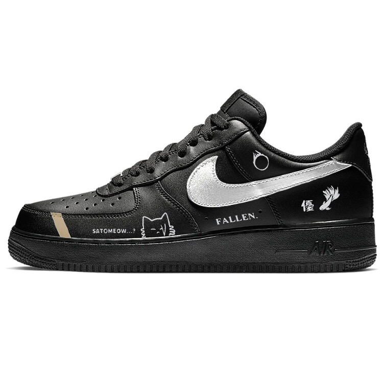 

Кроссовки Nike Air Force 1 Skateboarding Shoes Men Low-top Black/White/Silver, черный