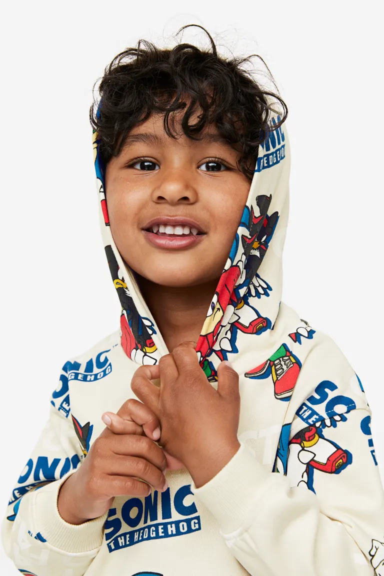 

Толстовка с принтом и капюшоном H&M, бежевый