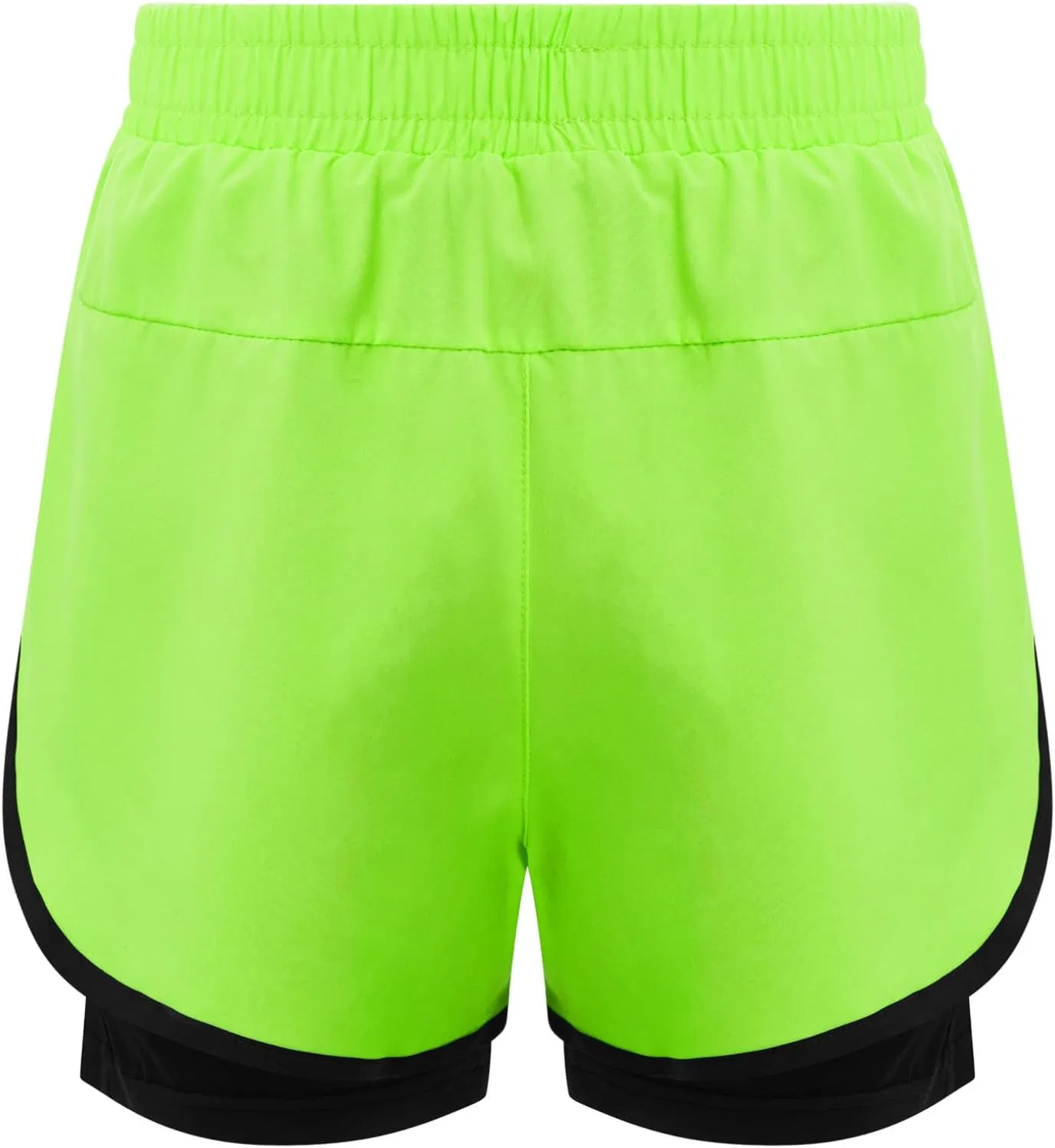 Спортивные шорты для мальчиков YEAHDOR, 2-в-1, с компрессионным слоем, Fluorescent Green — фото 4