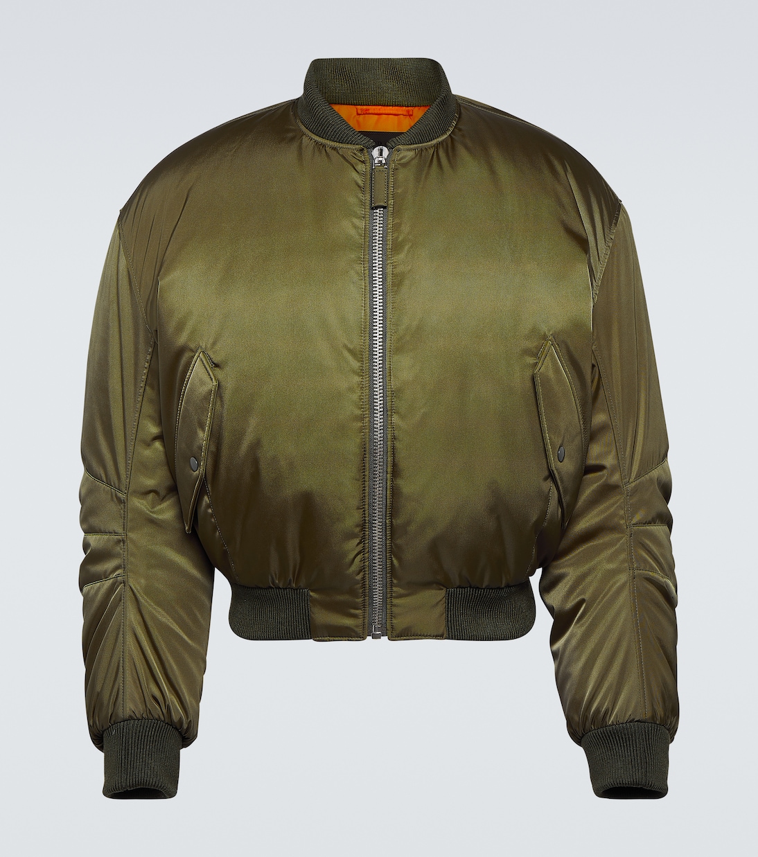 

Короткая пуховая куртка-бомбер Re-Nylon Prada, Militare