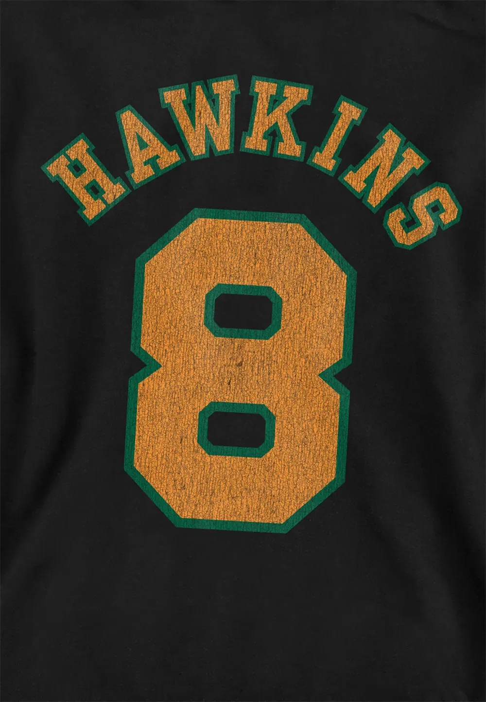 Детская худи Stranger Things Hawkins No 8, черная, черный — фото 2