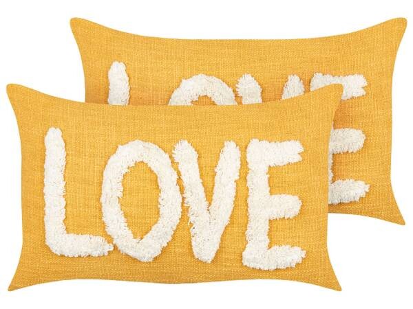 

Подушка Beliani 2 шт LOVE, 30x50x50 см, желтый