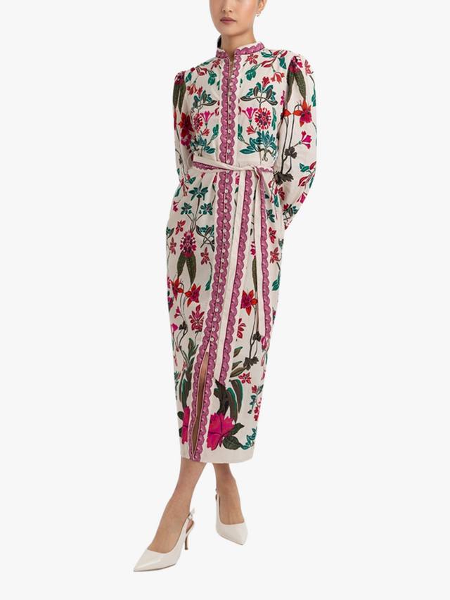 

Платье миди Valentina с цветочным принтом Raishma, White