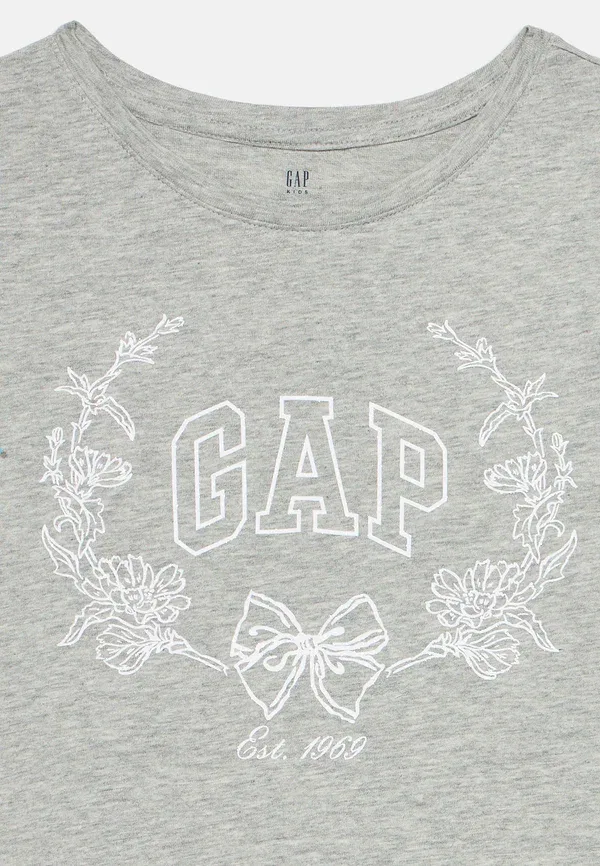 Футболка с принтом 2 шт Gap, light heather grey, светло-серый меланж — фото 4