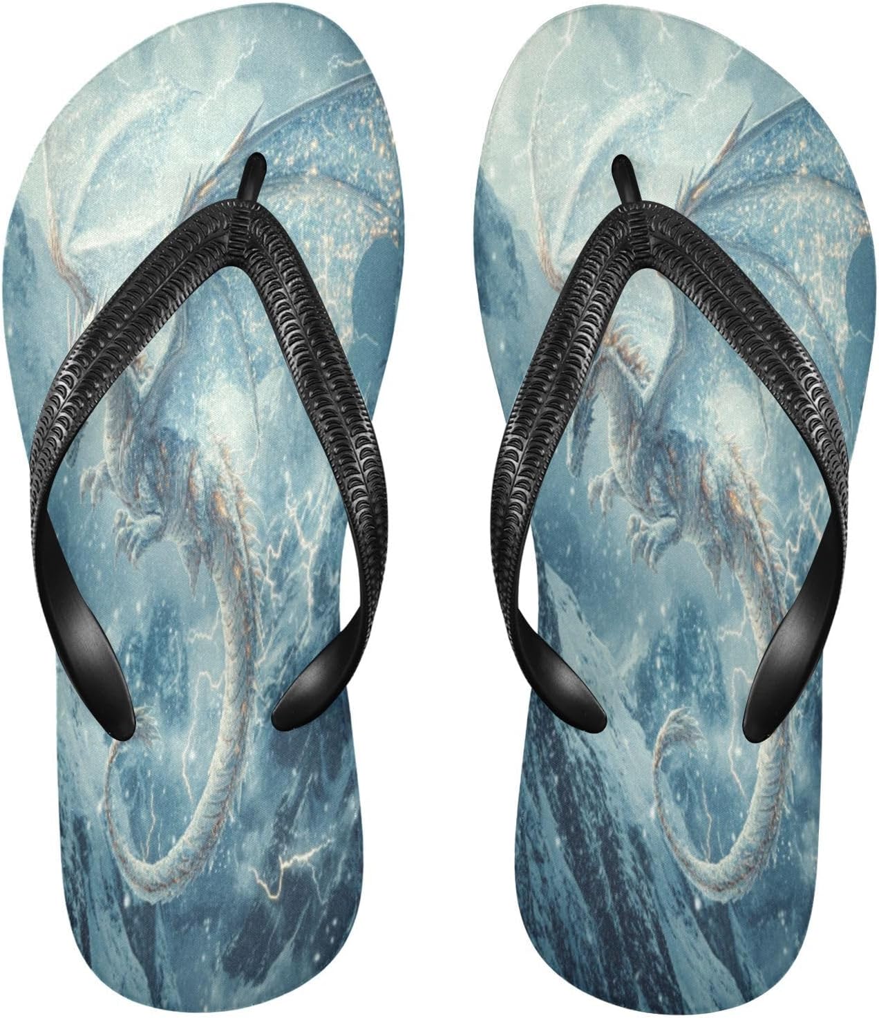 

Голубые пляжные шлепанцы Icy Dragon, резиновые нескользящие летние тапочки для женщин и мужчин Sinestour