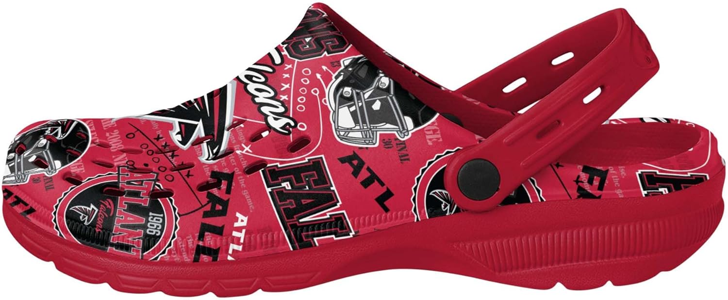 Сабо с ремешком FOCO Arizona Cardinals NFL для мужчин с историческим принтом, Atlanta Falcons Historic Print With Strap — фото 2