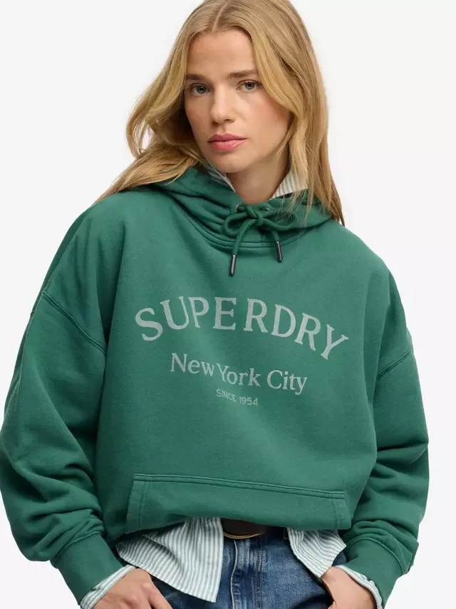 Роскошная повседневная толстовка свободного кроя, цвет сосново-зеленый Superdry — фото 4