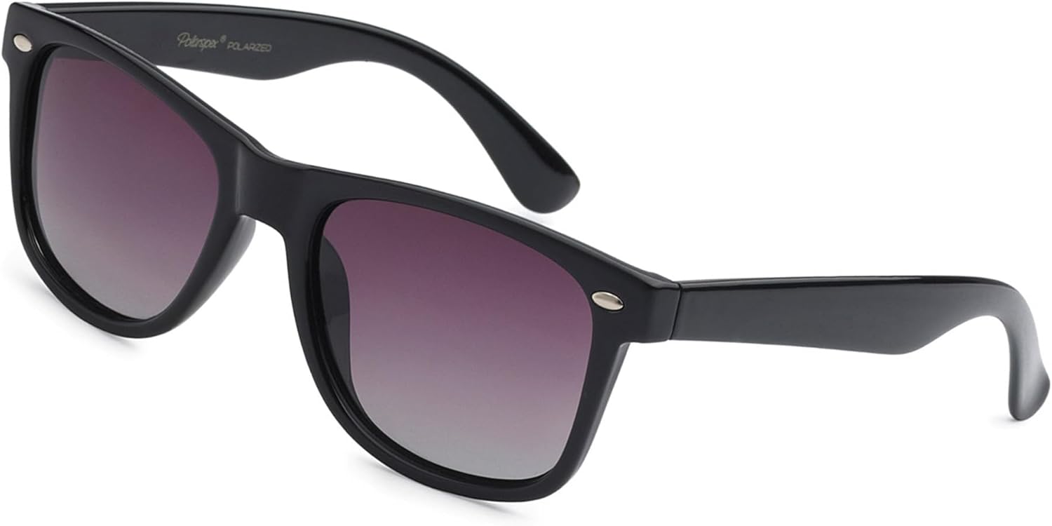 

Поляризованные солнцезащитные очки PolarSpex для мужчин и женщин – защита от УФ-излучения, прочные и легкие, в стиле ретро, ​​идеально подходят для вождения и рыбалки, Black | Faded Smoke