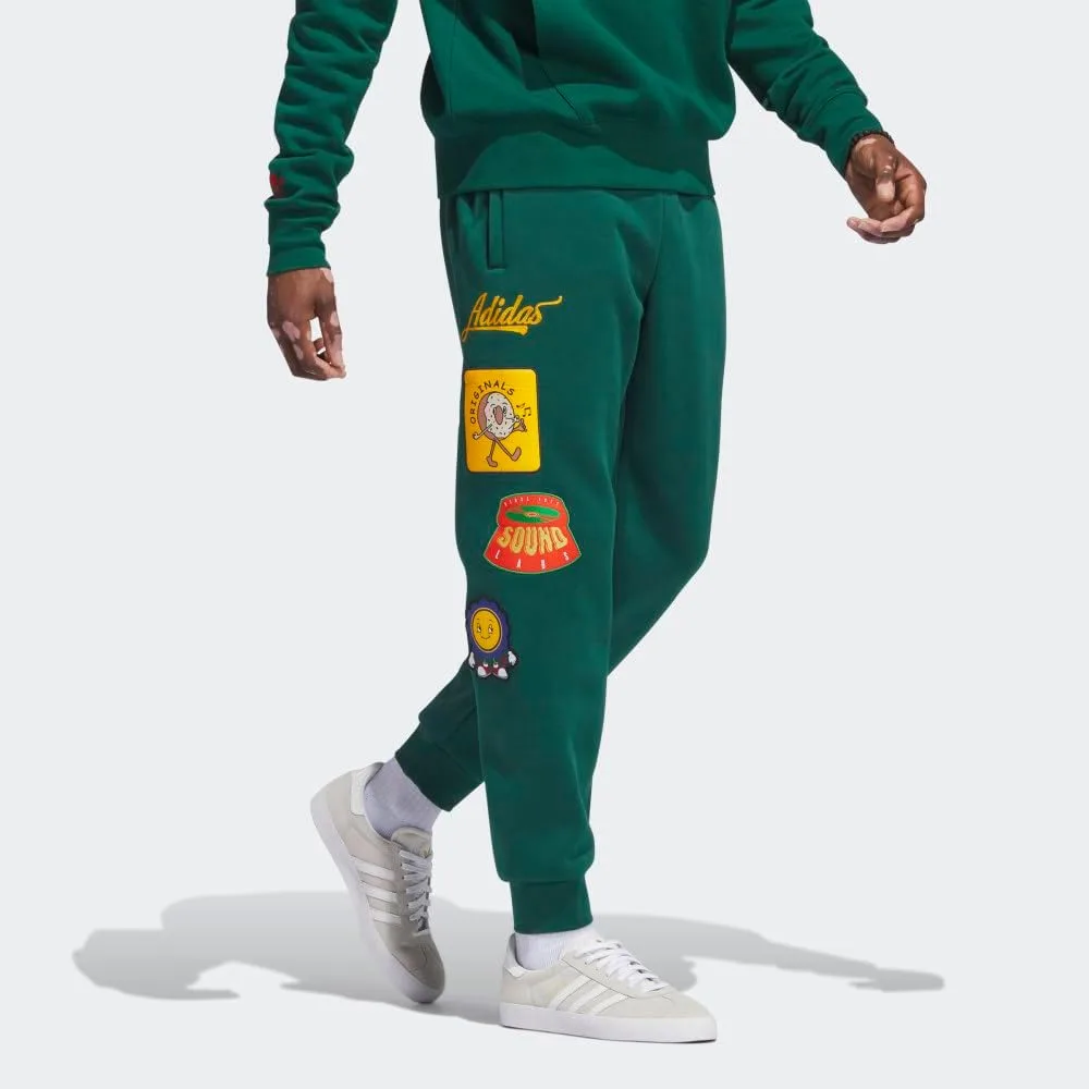 Мужские спортивные штаны Adidas Originals с университетской эмблемой, черно-белый — фото 3