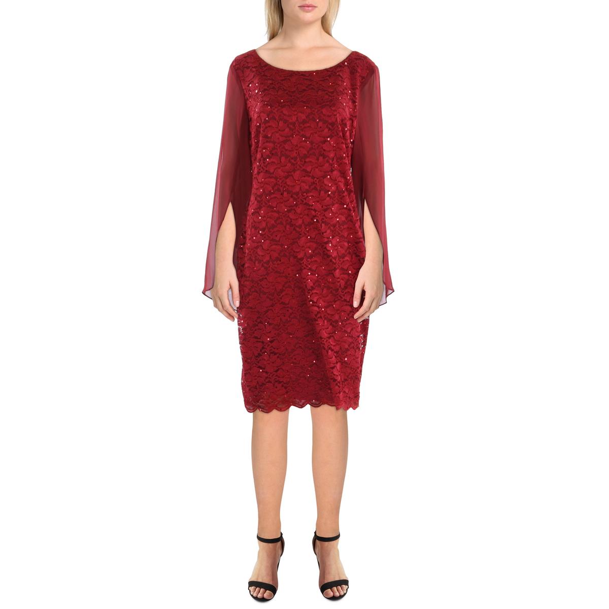 

Женское кружевное платье-футляр длиной до колена Connected Apparel, цвет scarlet