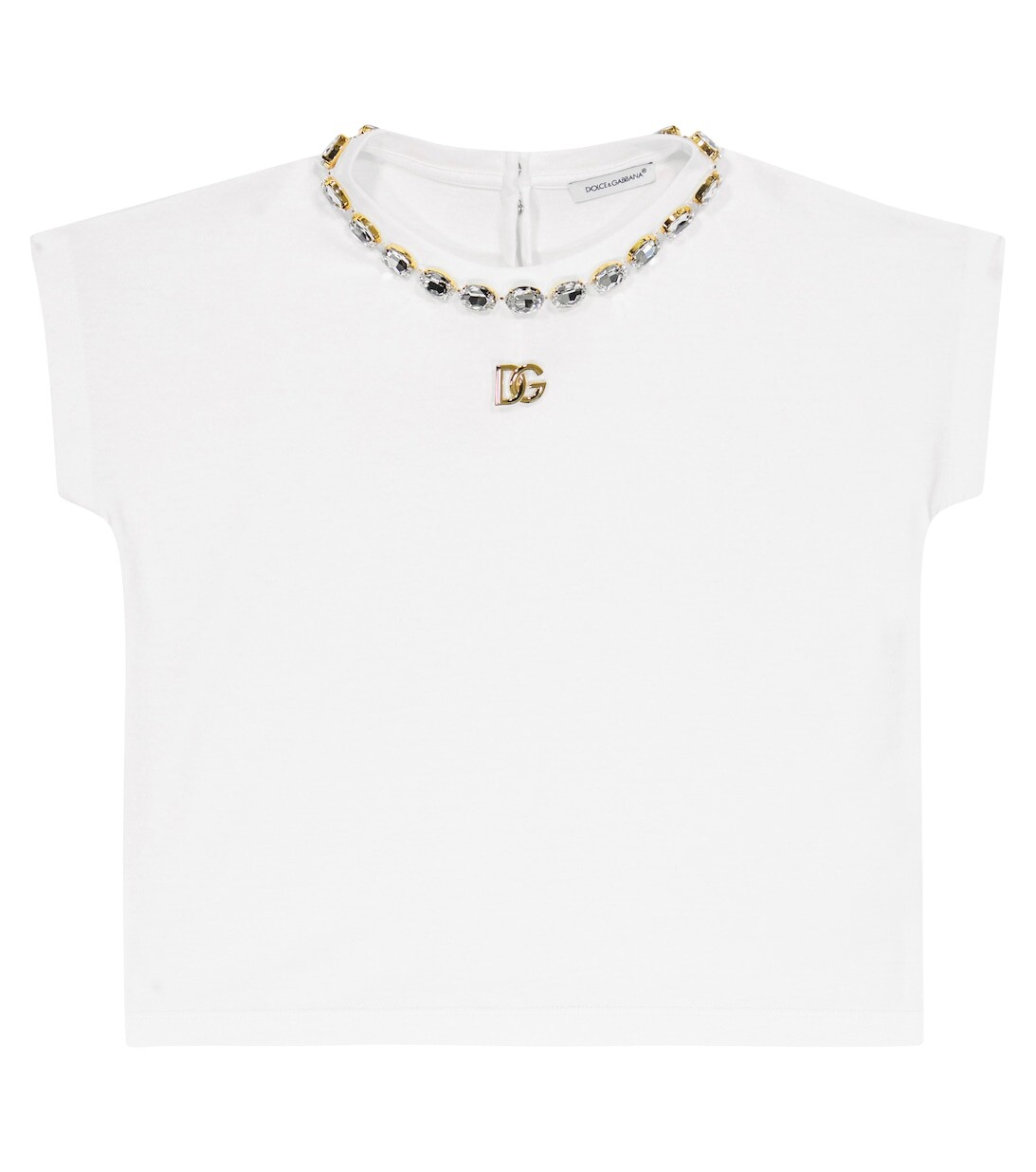 

Украшенная хлопковая футболка Dolce&Gabbana, белый