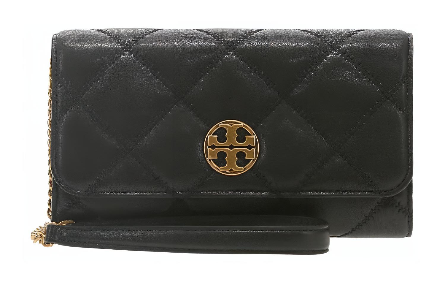 

TORY BURCH Овчинная наплечная сумка, миниатюрная черная женская сумка через плечо