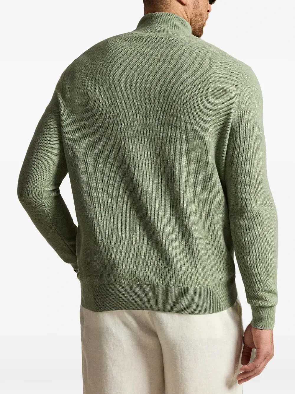 Свитер с воротником на молнии POLO RALPH LAUREN, зеленый — фото 4