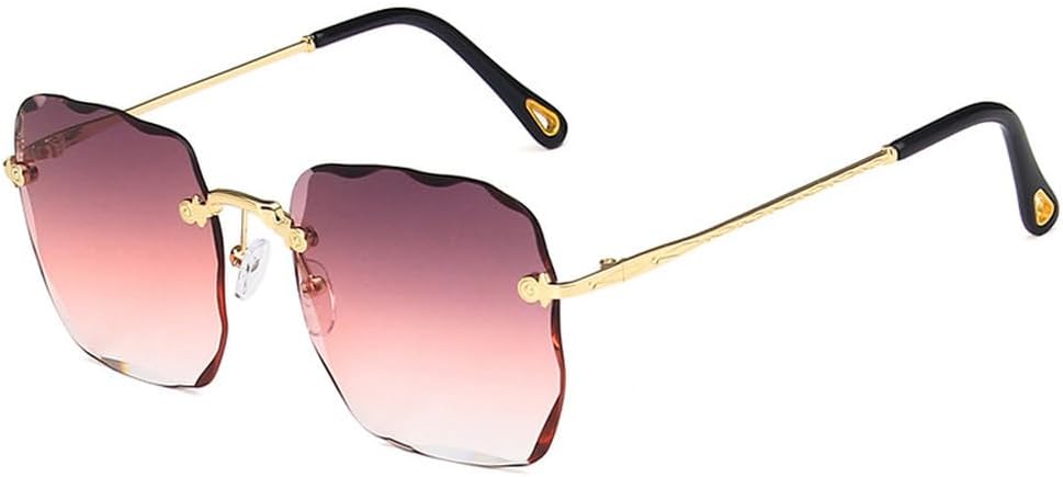 

Мужские солнцезащитные очки без оправы с металлическим покрытием, летние, женские, с разноцветными линзами, защита от УФ-излучения UV400, модные солнцезащитные очки для женщин TKKTLLT, Gradient Purple