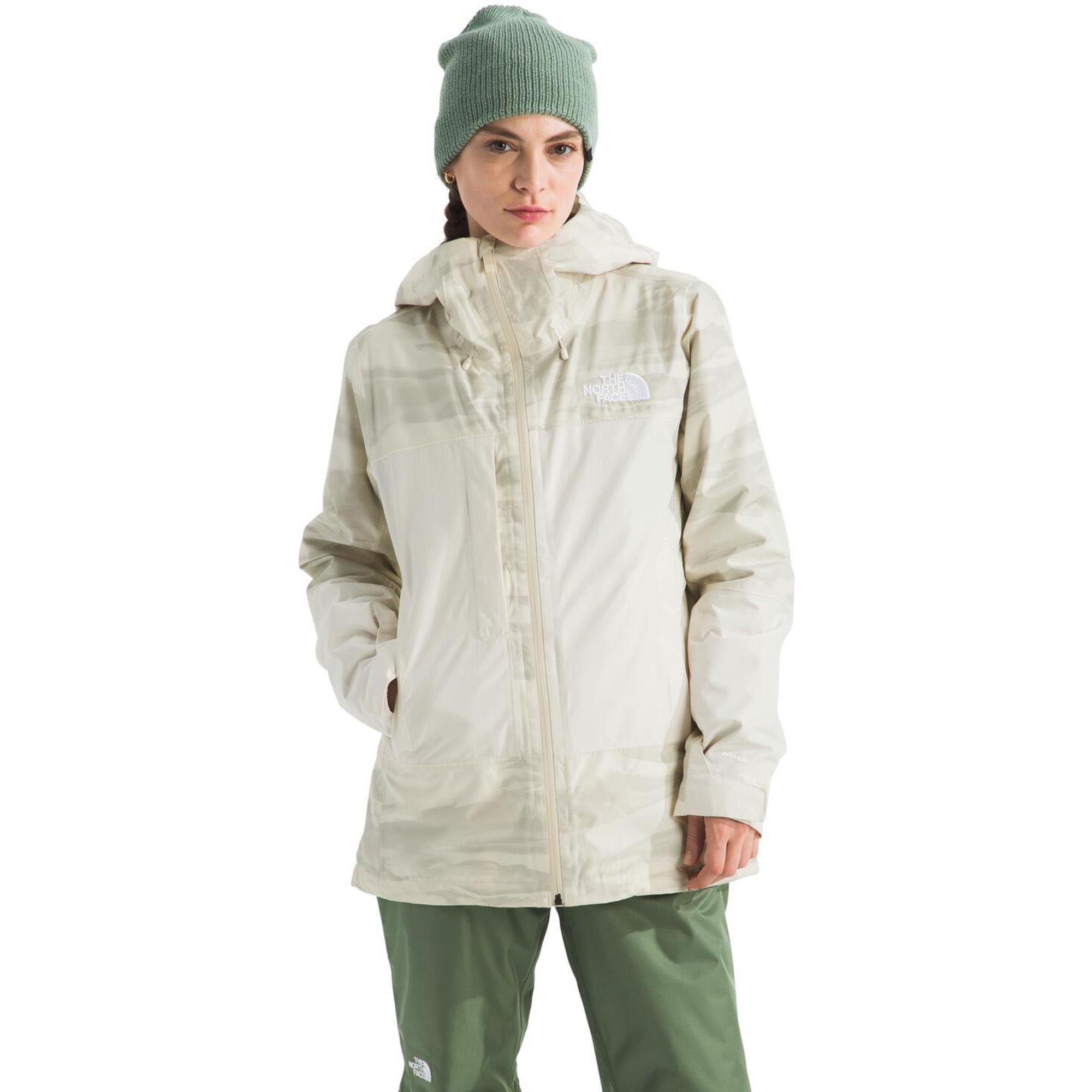 

Женская куртка THERMOBALL Snow Triclimate с принтом The North Face, White Dune Print/White Dune/Utility Brown