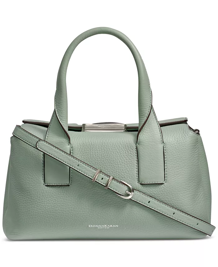 

Амагансетт - мягкая кожаная сумка через плечо с рельефной магнитной застежкой Donna Karan New York, зеленый