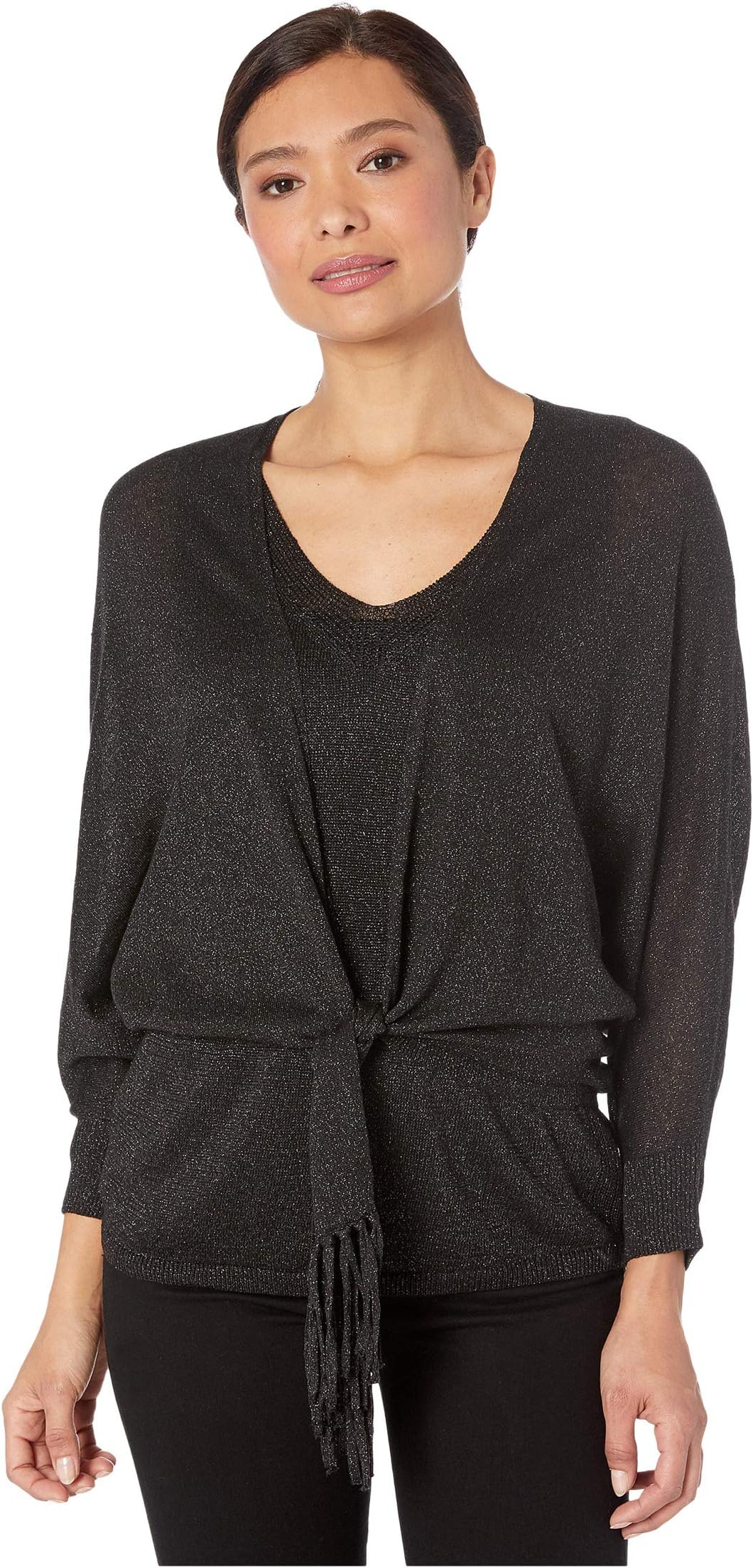 

Свитер NIC+ZOE Gleaming Tie Cardigan, цвет Black Onyx